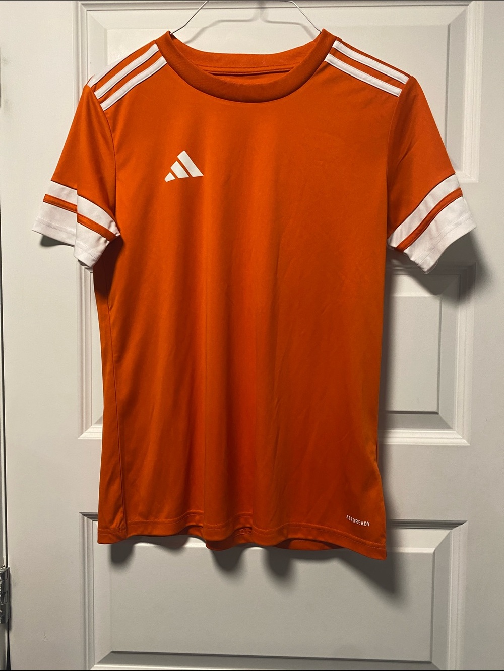 adidas Orange Short-Sleeve Soccer Jersey with White Accents